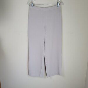 Chicos Womens Light Beige Wide Leg Cropped Dress Pants | Minimalist Workwear